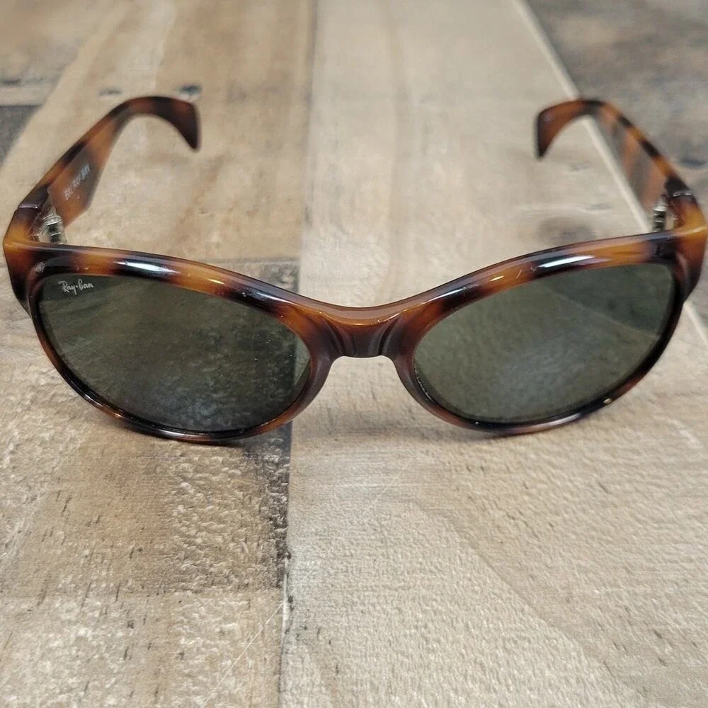 Vintage B&L Ray Ban Sleek Tortoise G15 Outsider Sport Round Sunglasses‎ W2755